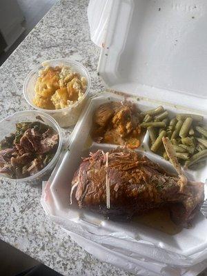 Turkey Leg, all the sides for the day