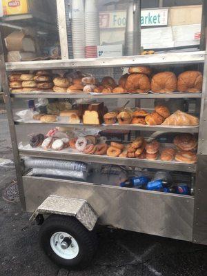 Great selection of fresh baked pastries, donuts, and bagels