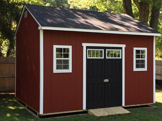 Wood sided A frame style shed