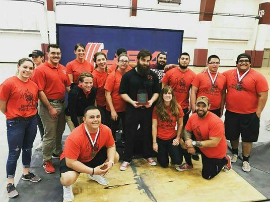 The Barbarian Powerlifting team, our competetive gym team.