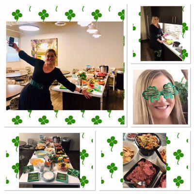 St Patrick's Day Potluck at work today!