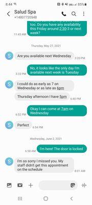 Got stood up by this spa. Such a waste of time