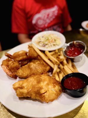 Crispy seafood platter