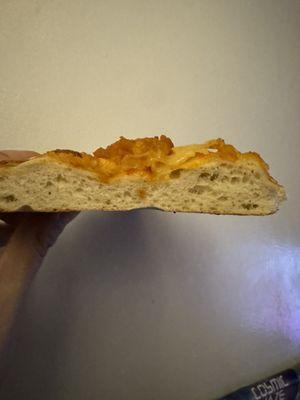 Buffalo chicken pizza, look how thick the dough is compared to everything else and nothing about it is tasty.