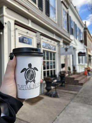 To-go cup outside of the coffee shop