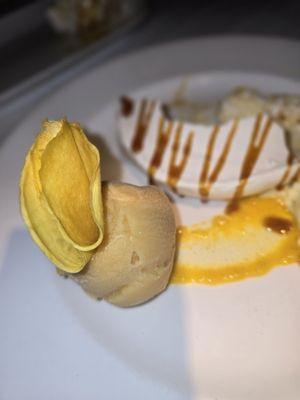 Pavlova with passion fruit sorbet