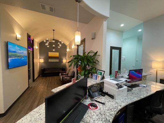 A comfortable waiting room.