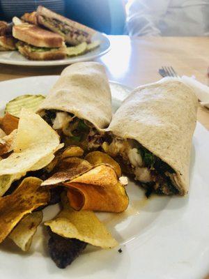 Jamaican shrimp wrap