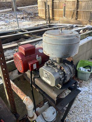 Motor and belt driven blower