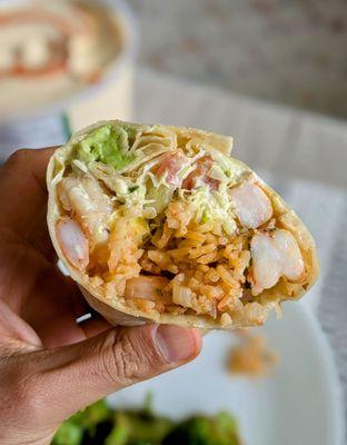 Shrimp Burrito - incredibly well balanced and craveable! IG - @bilalandjesseatfood