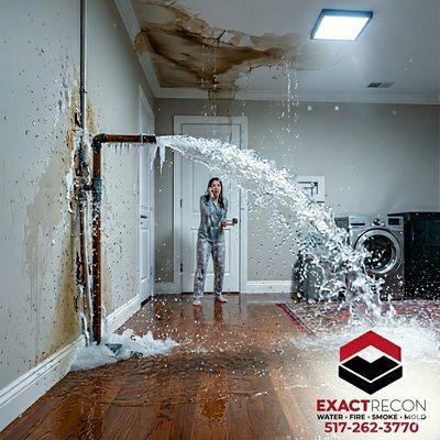 Basement flooded by a frozen pipe? Fast action is crucial to prevent mold. We offer fast emergency extraction and drying to protect you