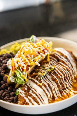 Combination plate with a soft chile relleno and a hard shell taco.
