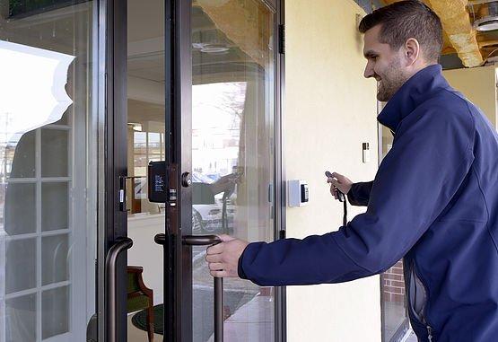 One of our clients trying out his new key fob!