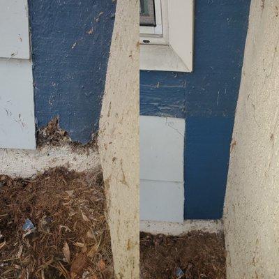 Wood repairs, before & after