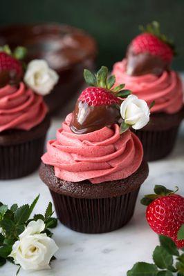 Chocolate Cover Strawberrys and Chocolate cupcakes