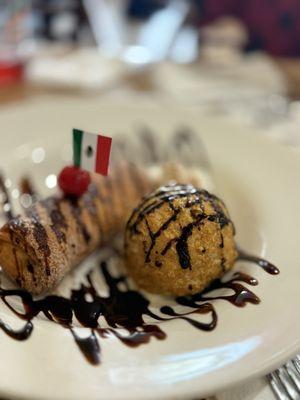 Fried ice cream with apple burrito