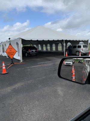 Entertaining drive thru shot-tent