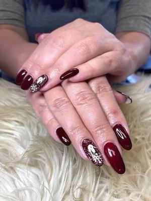 Natural Nails with The Gel Bottle Builder in a Bottle Overlay and Nail art