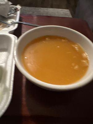 Egg drop diluted...tastes more like water! Ugh! Not worth a Penny! Disappointing. No one has pride anymore!