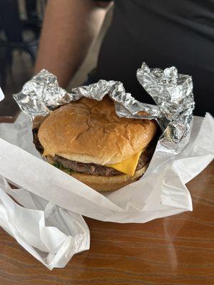 My buddies cheeseburger .. came with lots of cheese