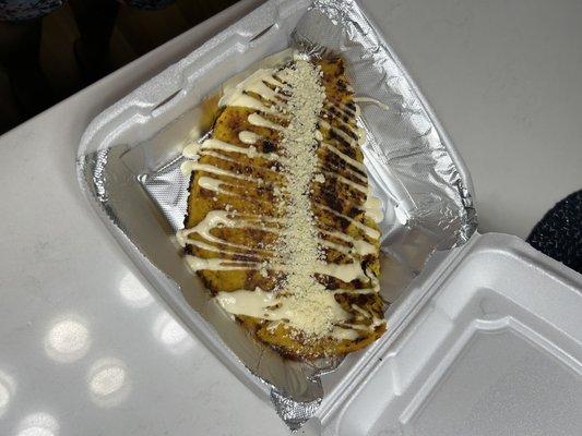 Cachapa - Corn meal pancake with queso de mano