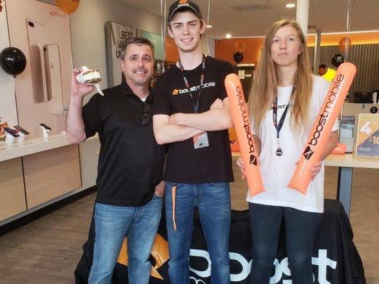 Some of the staff at Boost Mobile by Push Wireless in Highland, MI.
