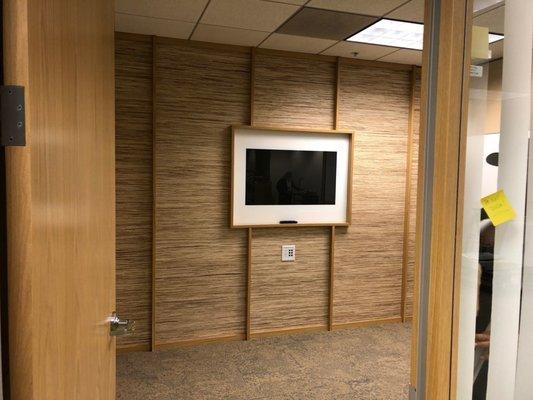 DIRTT demount-able walls with embedded T.V.