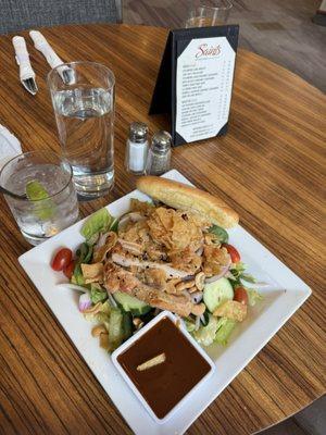Cashew chicken crunch salad-enough for two to share for lunch.