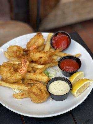 Adults shrimp, and chips