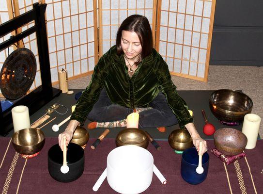 Sound bath and breath work workshop.
