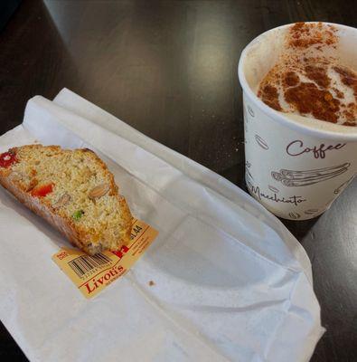 Napolitano biscotti and a latte