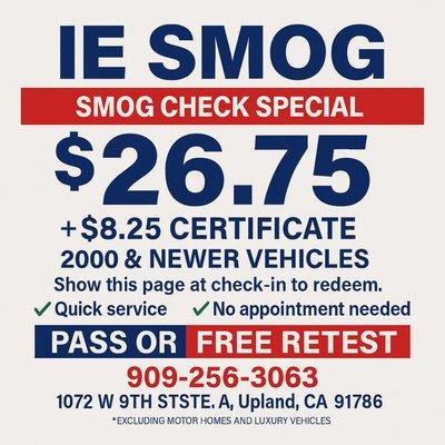 Provide this coupon upon arrival in order to use the coupon via screenshot or iesmog.com