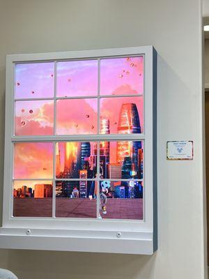 Disney window in the waiting room