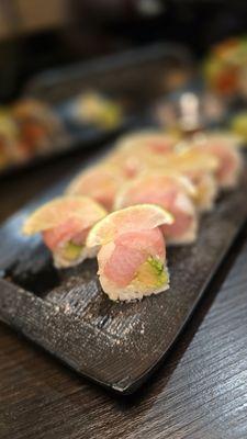One of their many fresh rolls. This had a lot of Yellowtail it was super good.