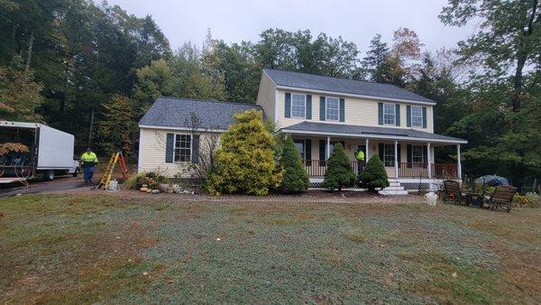 Blue Sky Power Washing on the job in Milford NH