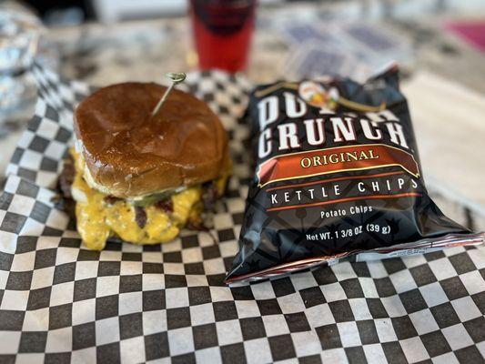 Cheese Please Burger with bacon. Double of course!