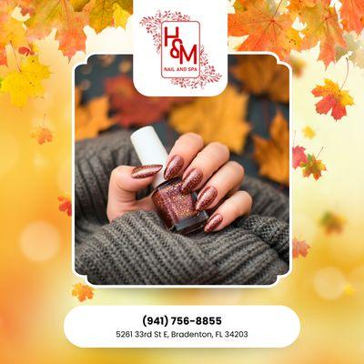 Fall in love with your autumn nails! We have amazing seasonal styles waiting for you. Call to reserve your spot!