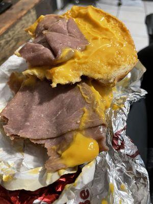 Double roast beef Arby's sandwich