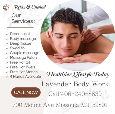 A traditional Swedish massage utilizing a system of techniques specially created to relax muscles by applying pressure to inc...