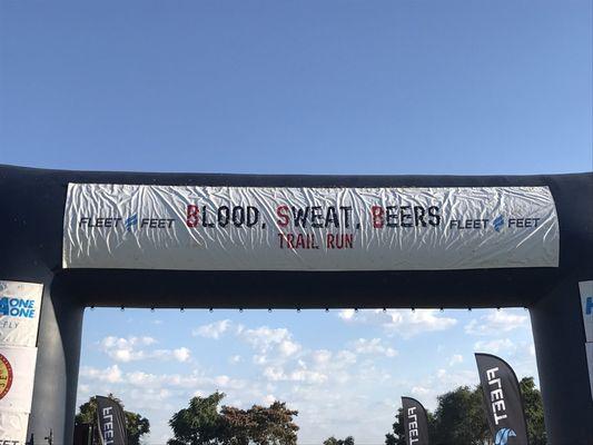 The annual Blood, Sweat, Beers trail run race started and ended at Railhead Park