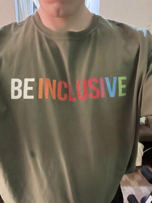 This fun shirt is too big for me but lets the world know that I intend to be nice and want to be treated with kindness Nd fairness in return