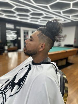 Haircut and beard, mid skin with tapered beard