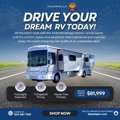 Winnebago Vectra 2008 for sale!
