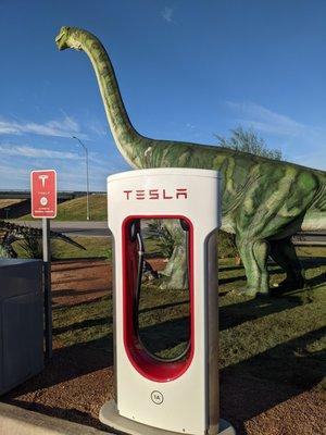 No irony here. Tesla Supercharger, Henrietta