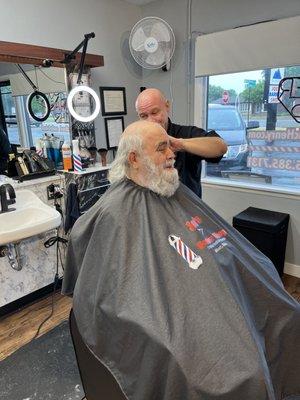 This was a before pic! Look how much a good hot towel shave and haircut were needed!