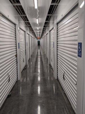 Clean, brightly-lit hallways offer a safer storage experience free from dust and fumes.
