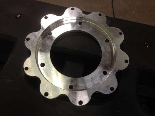 Race truck disc brake rotor adaptor