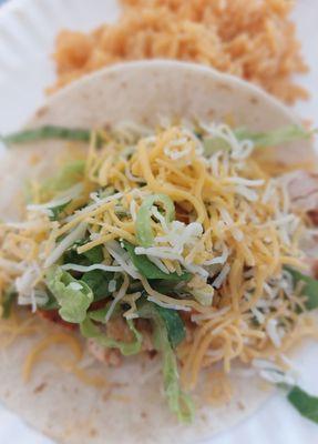 Chicken taco and rice