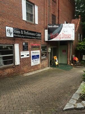 Entrance. Enter from the Municipal parking lot on Willow & Franklin.