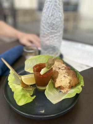 Crab Cakes and Mary Shot